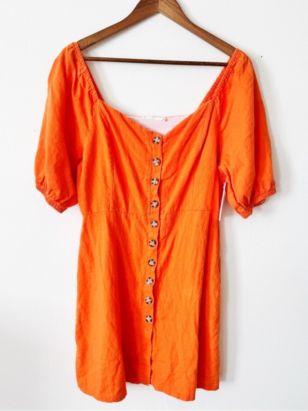 Lush Bright Orange Scoop-Neck dress large
